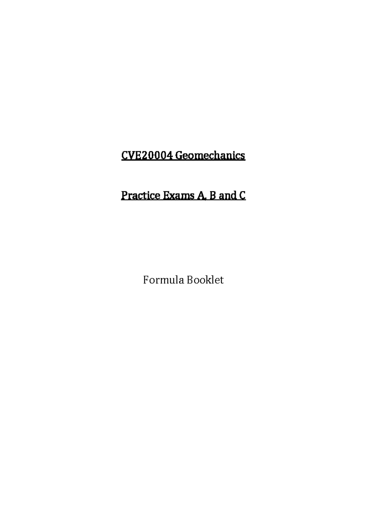 Cve2000 4 formula booklet for practice exams a b c cve20004