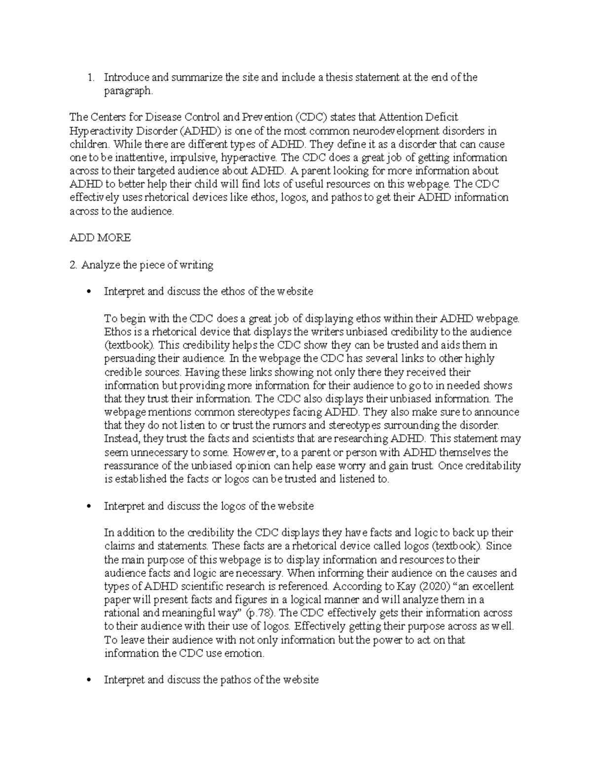 Rehtorical analysis rough draft - 1. Introduce and summarize the site ...
