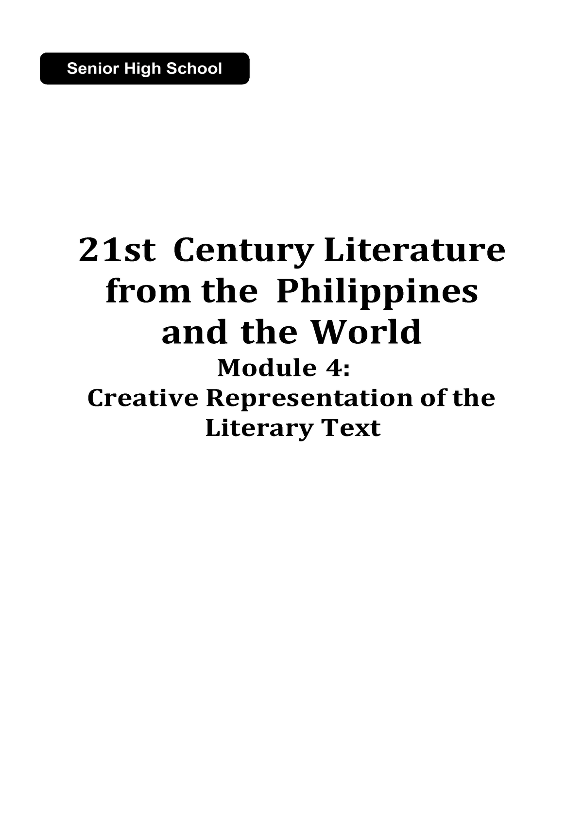 example of creative representation of a literary text