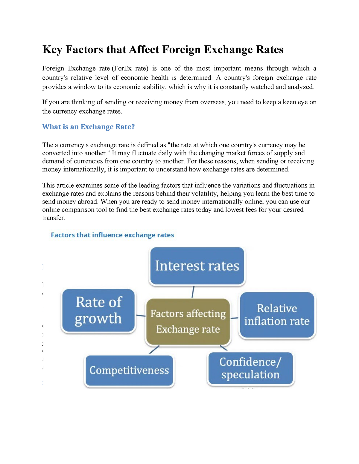 Factors That Affect Foreign Exchange Rates - A Country's Foreign ...