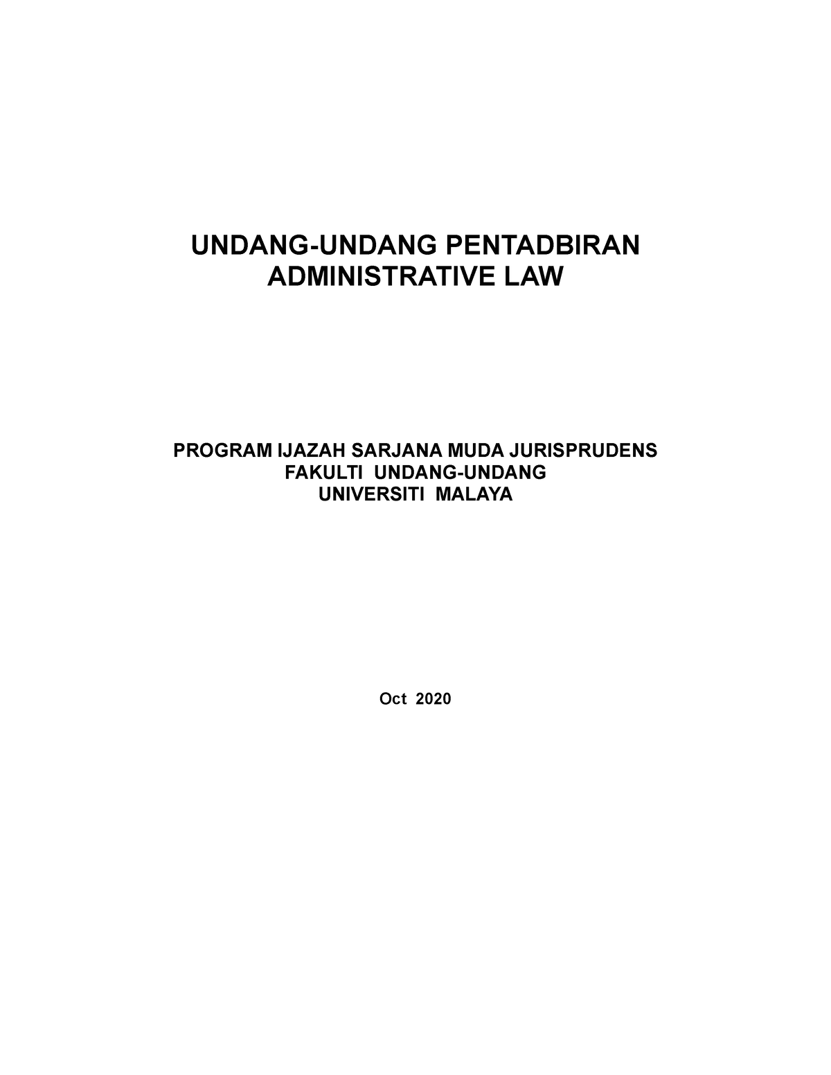 Admin Law Proforma 2019 Version - UNDANG-UNDANG PENTADBIRAN ...