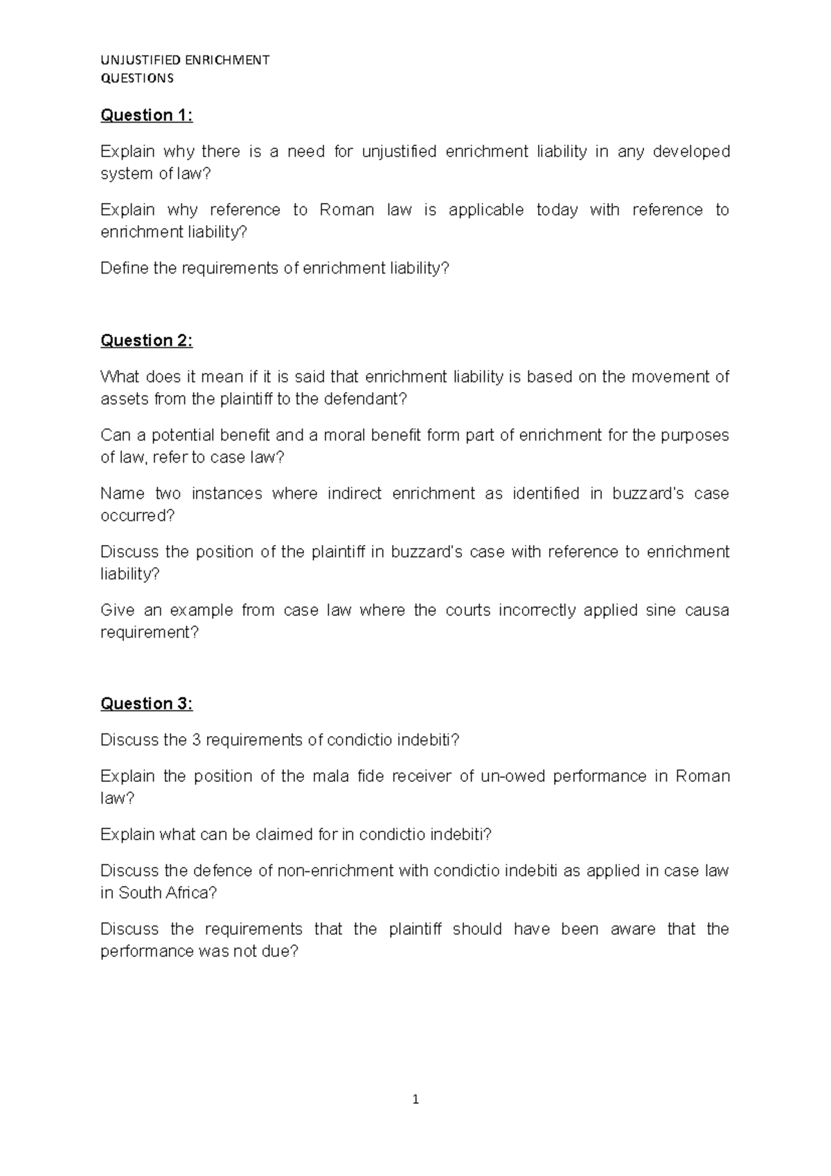 Exam 11 November 2019, questions and answers - QUESTIONS Question 1 ...