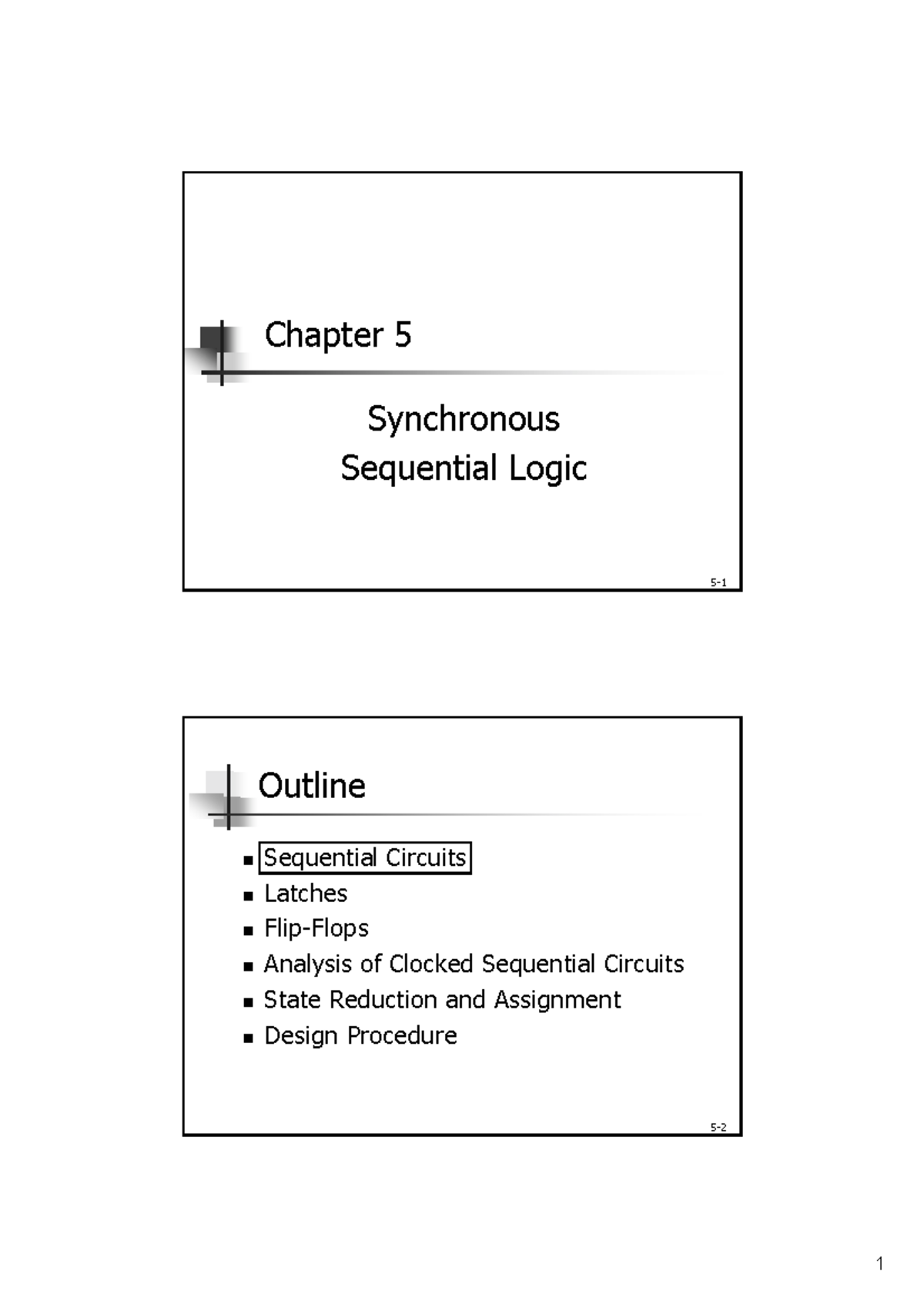 Ch5 logic sequential circuits - 5- Chapter 5 Synchronous Sequential ...