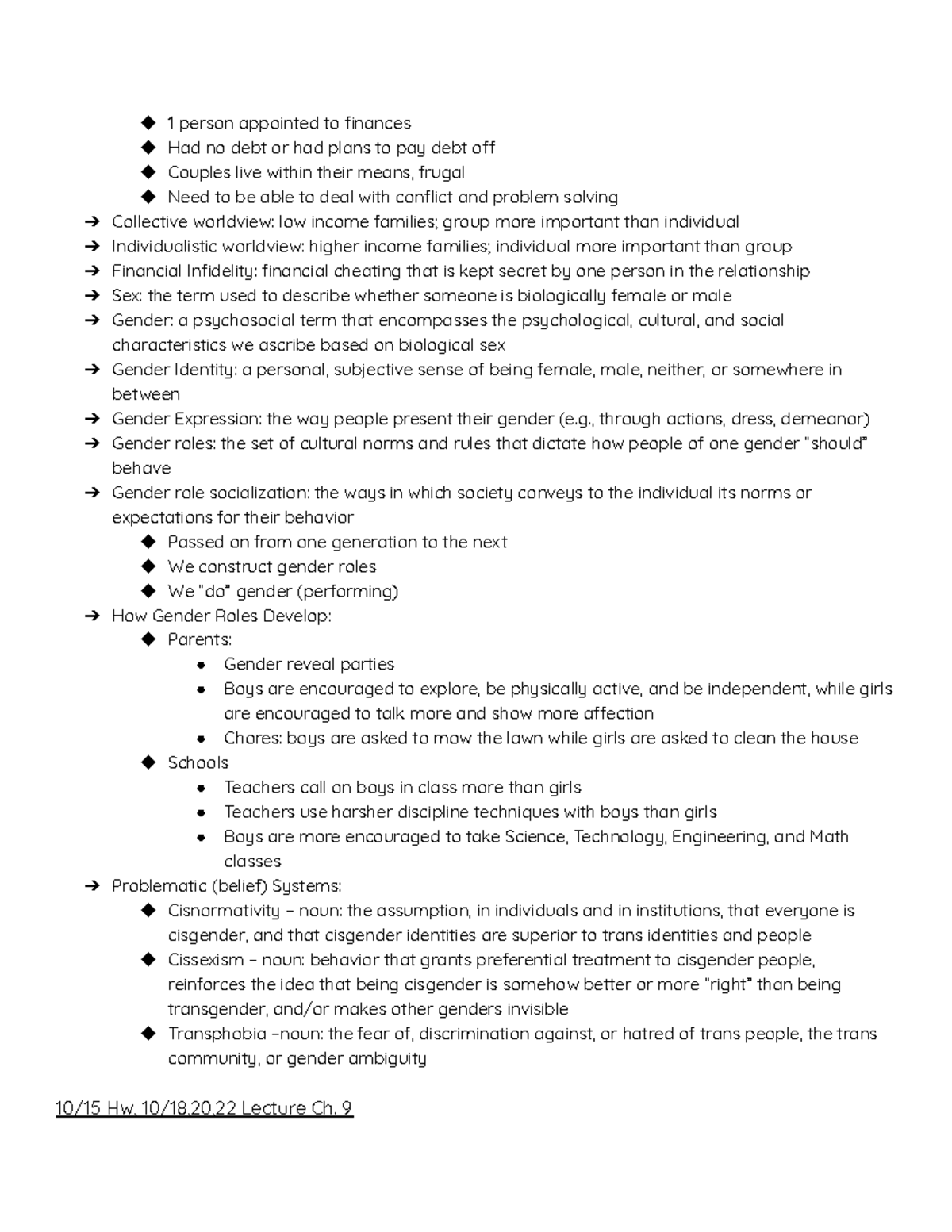 HDFS 201 Notes pt3 - Professor: Marsella R. Shrout PART 3 - Studocu
