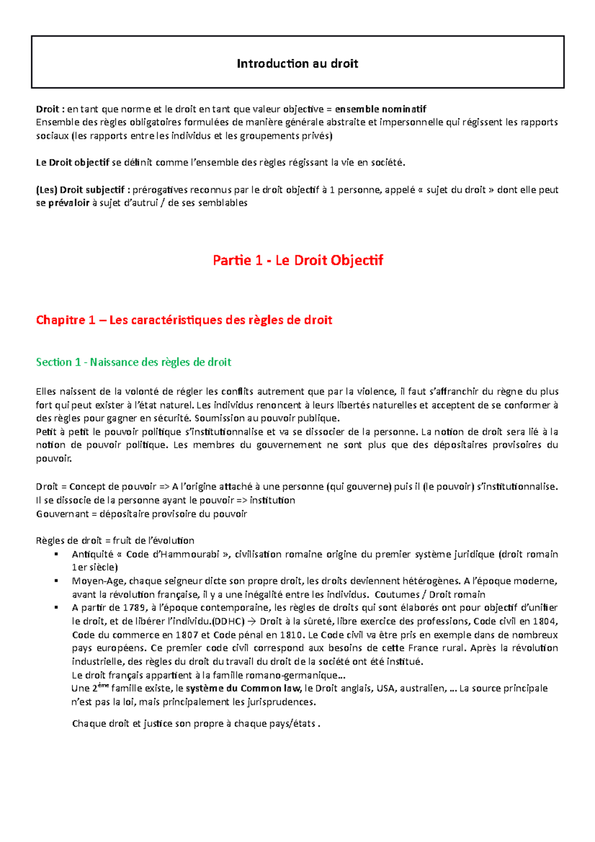 Chapitre 1 : Les caractéristiques des règles de droit - Introduction au ...