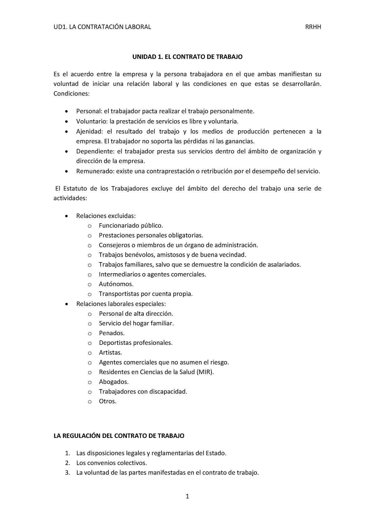 Ud1 La Contratación Laboral Unidad 1 El Contrato De Trabajo Es El Acuerdo Entre La Empresa Y 4446