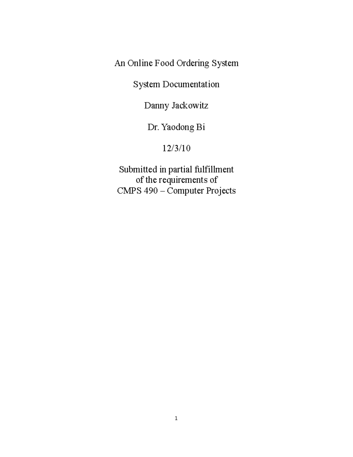 An Online Food Ordering System System Do - An Online Food Ordering ...