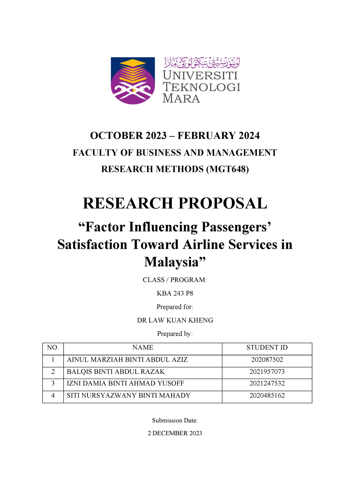 MGT648 Final Report KBA243P8 Reviewed OCTOBER 2023 FEBRUARY 2024   Thumb 1200 1697 