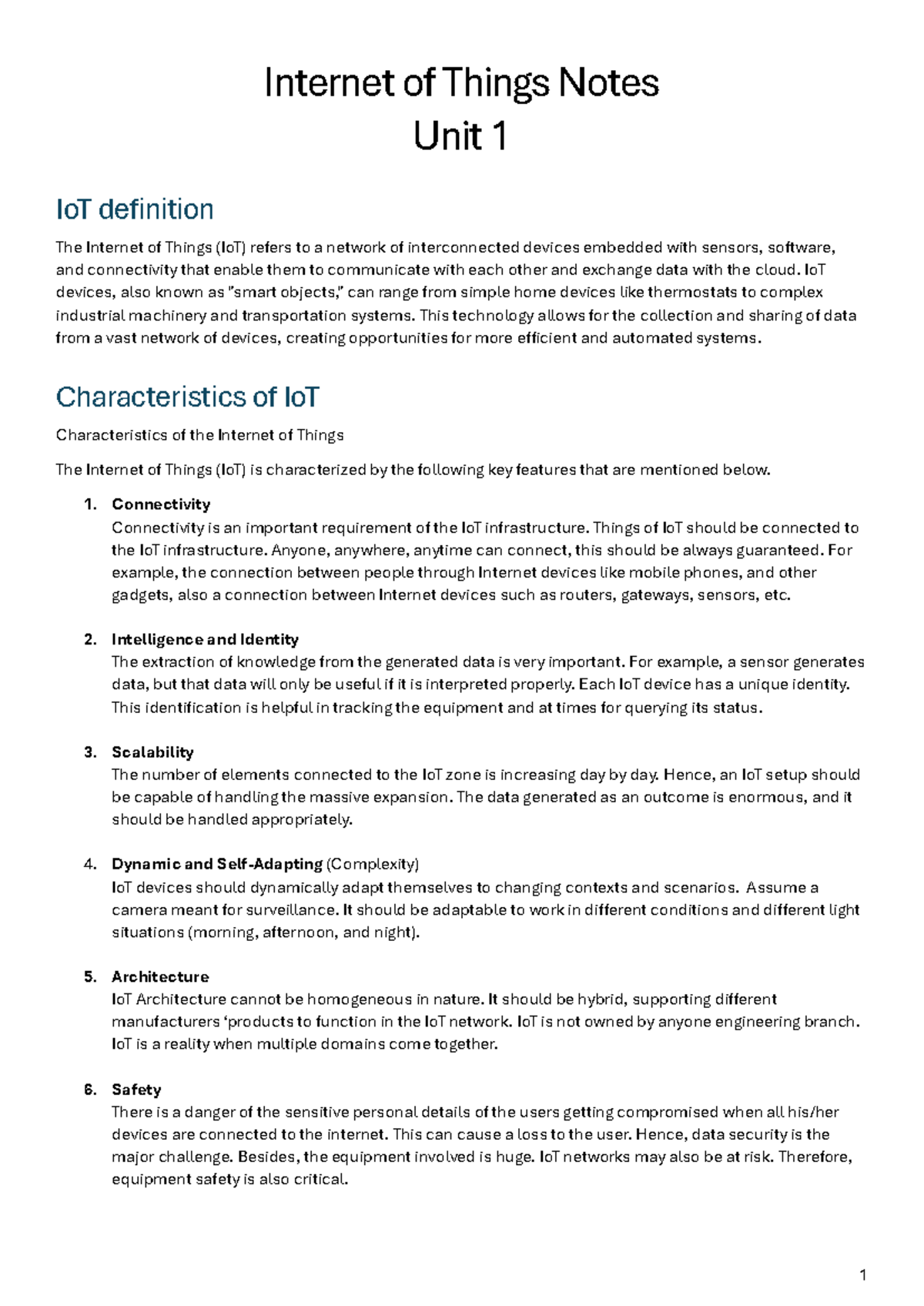 1 to 4 merged - Easy to understand - Internet of Things Notes Unit 1 ...