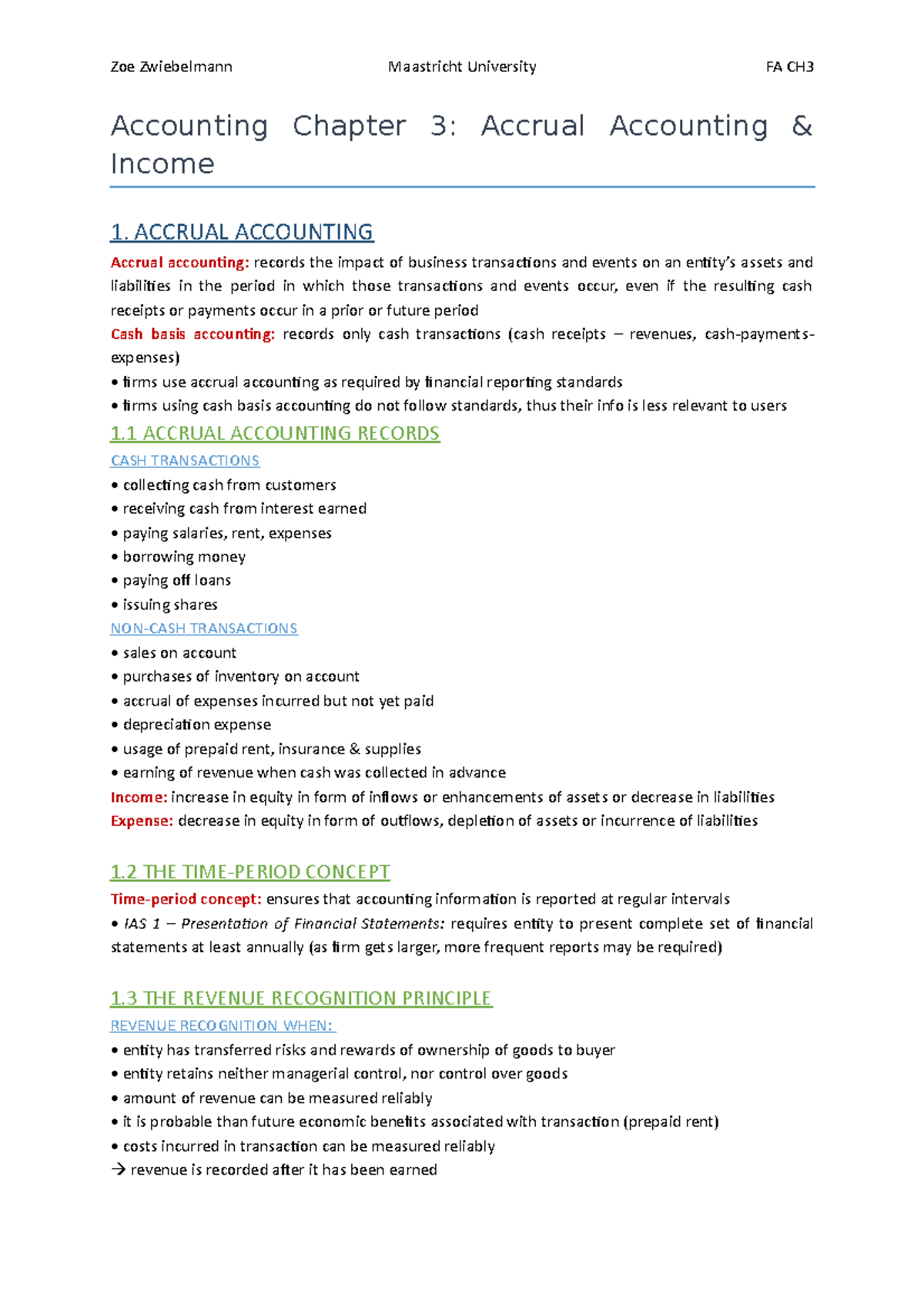 Accounting Chapter 3 - ACCRUAL ACCOUNTING Accrual accounting: records ...