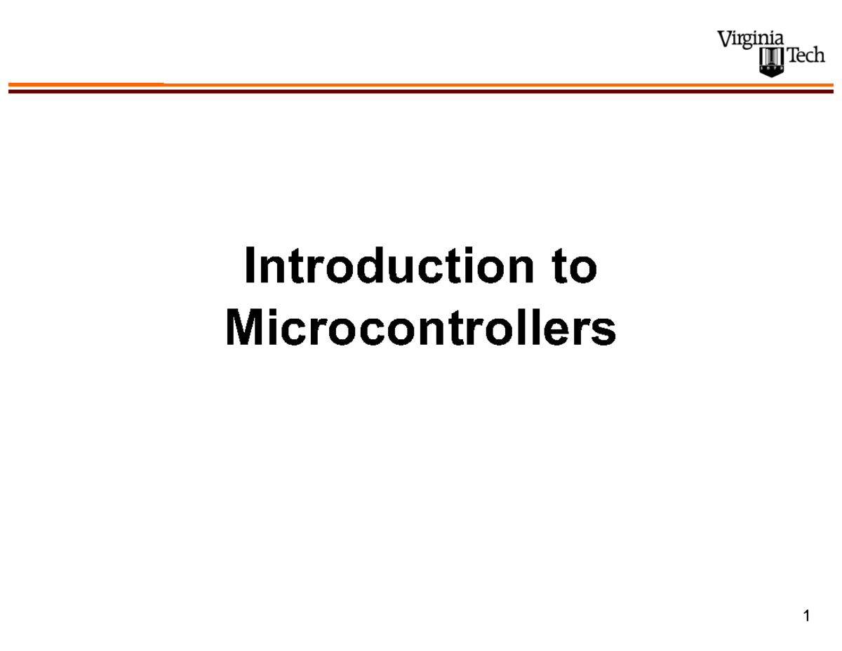 Intro to Microcontrollers - Introduction to Microcontrollers Learning ...