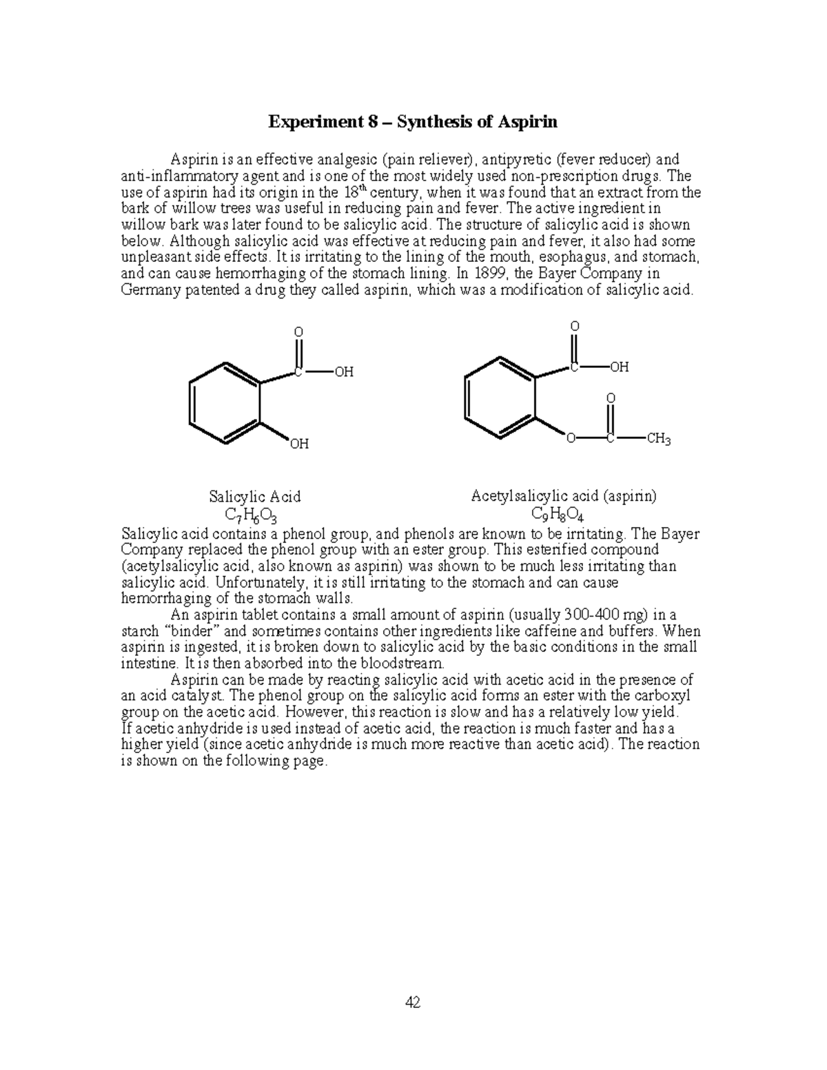 chemistry investigatory project on synthesis of aspirin slideshare