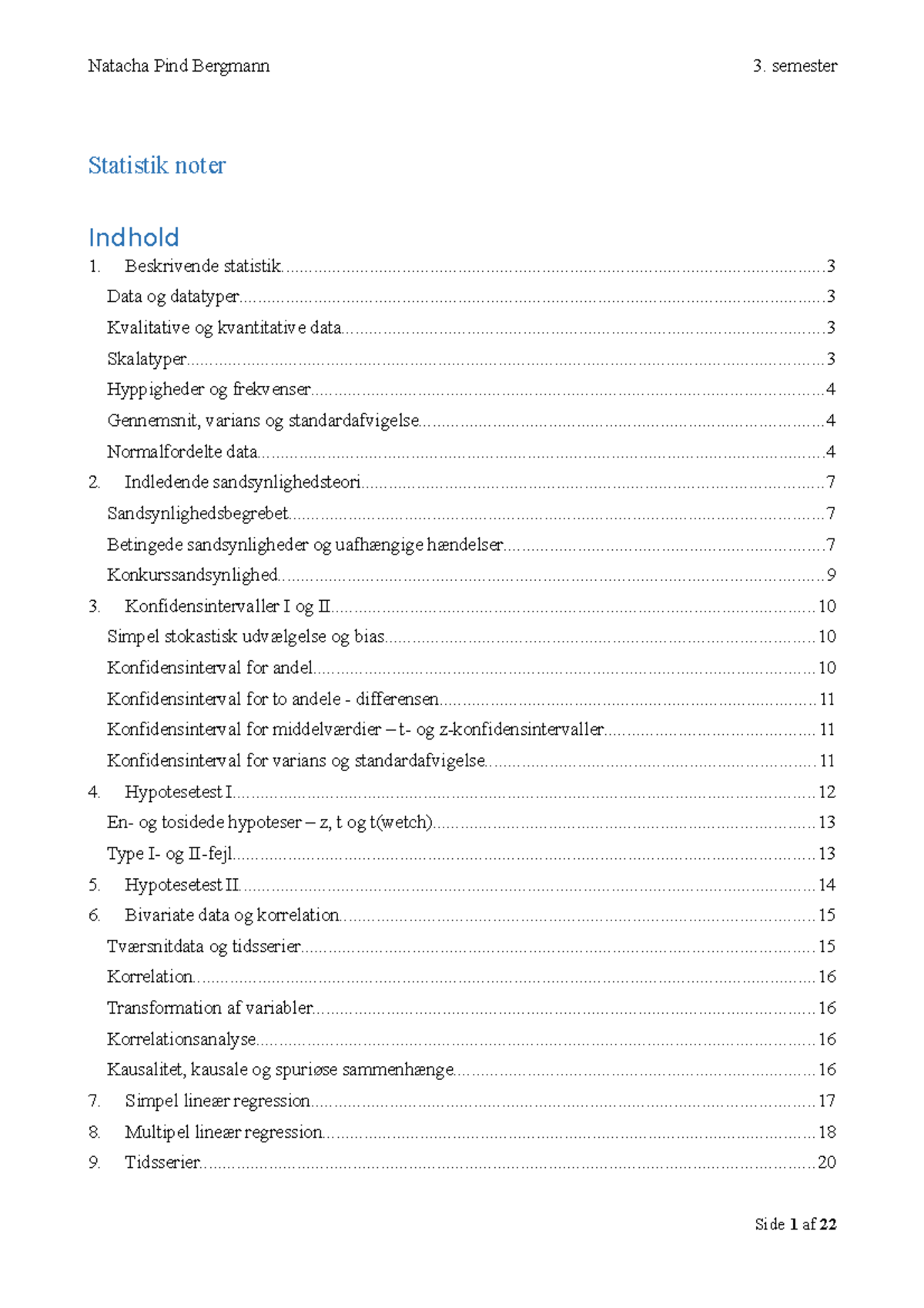 Statistik - Noter - Statistik Noter Beskrivende - Studocu