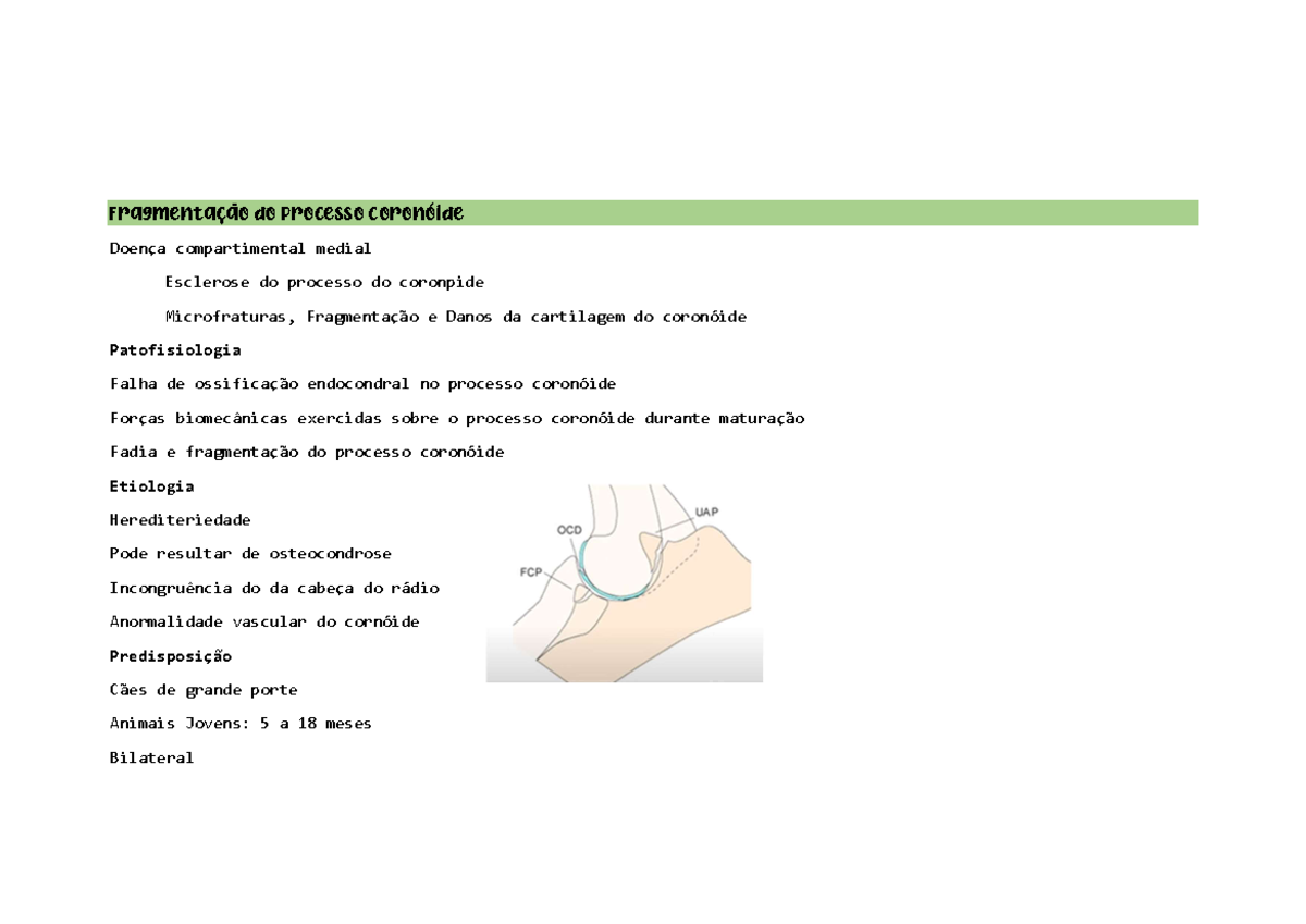 Displasia DO Cotovelo 01 - Fragmentação DO Processo Coroide ...