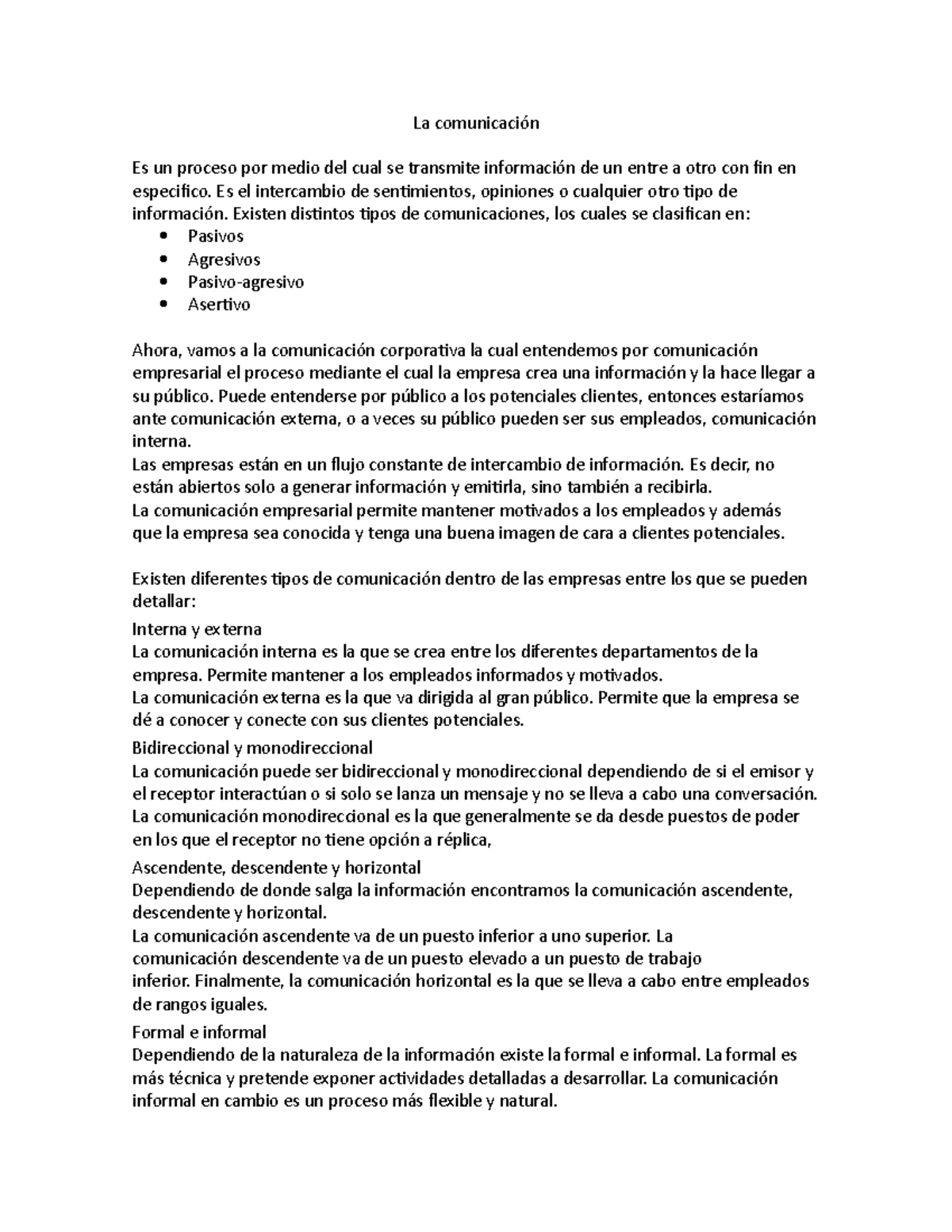 La Comunicación - Ensayo Sobre Comunicacion - La Comunicación Es Un ...