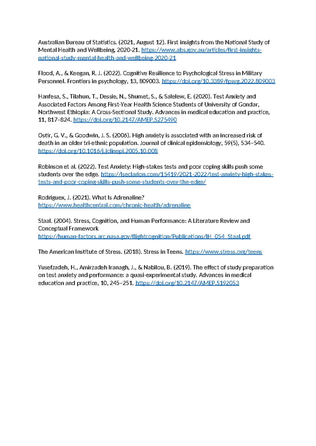 Refreneces - References for Assignment - Australian Bureau of ...