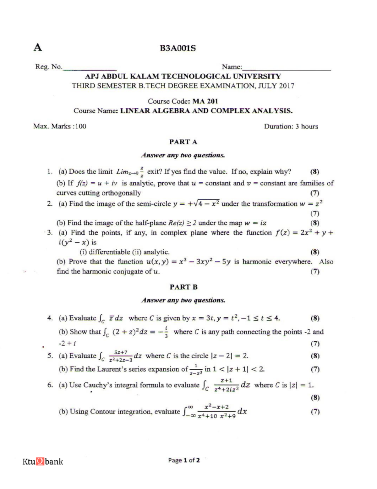 3. linear algebra -supple -july 2017 - ktu qbank - Linear Algebra And ...