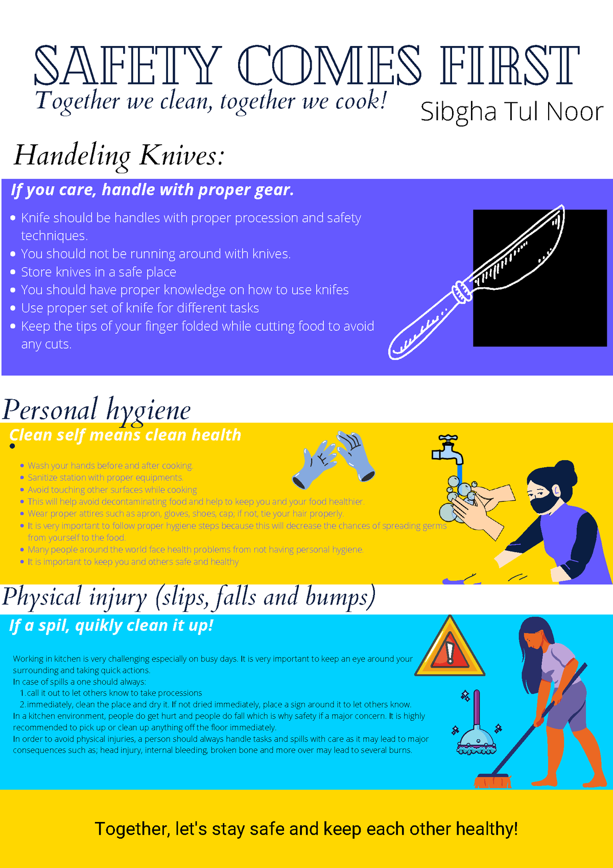 Safe Knife Handling Tips Poster