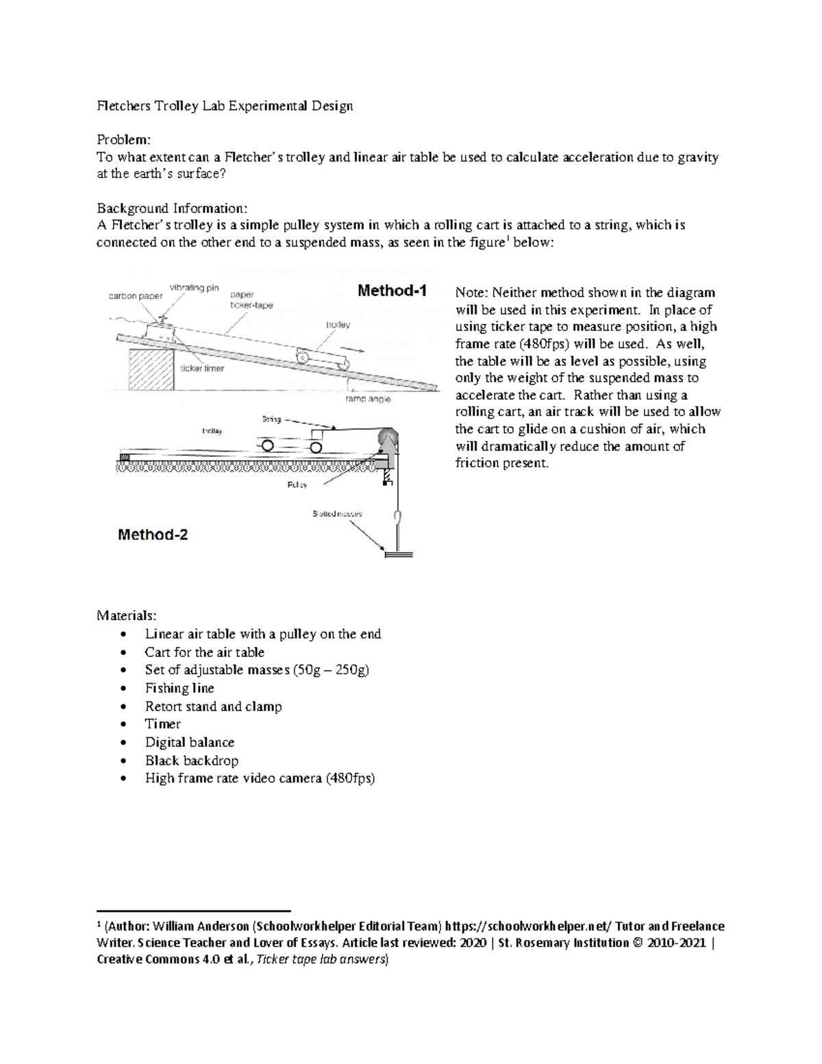 Fletchers Trolley Lab pulley lab PHYS 131 HFC Studocu
