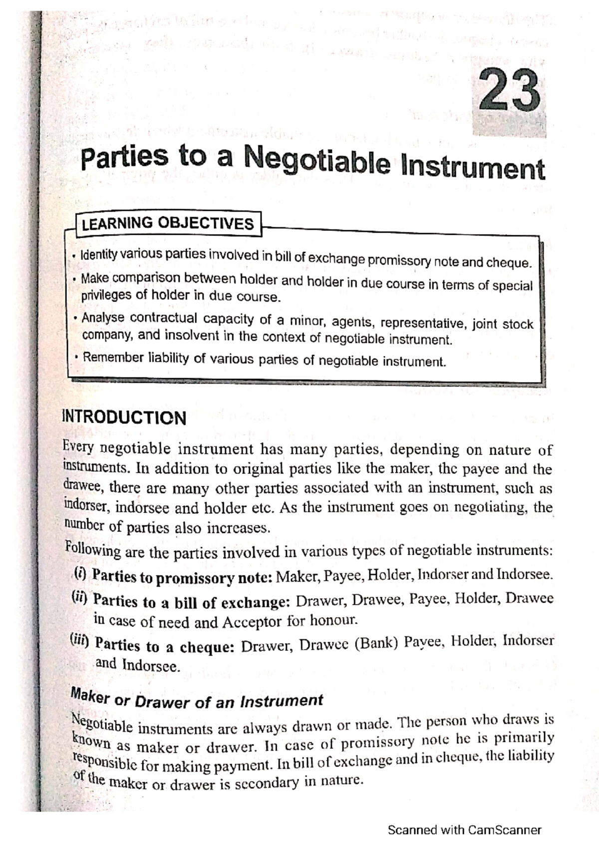 Parties holder and holder in due course B.A.L.LB (Hons.) Studocu