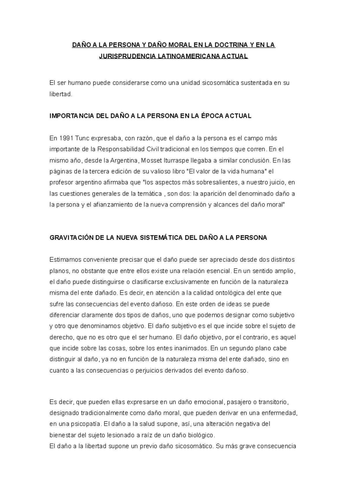DAÑO A LA Persona Y DAÑO Moral EN LA Doctrina Y EN LA Jurisprudencia ...