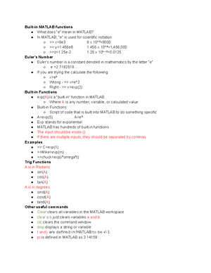 MATLAB lesson 3 - Storing Variables Suppose we type the following ...