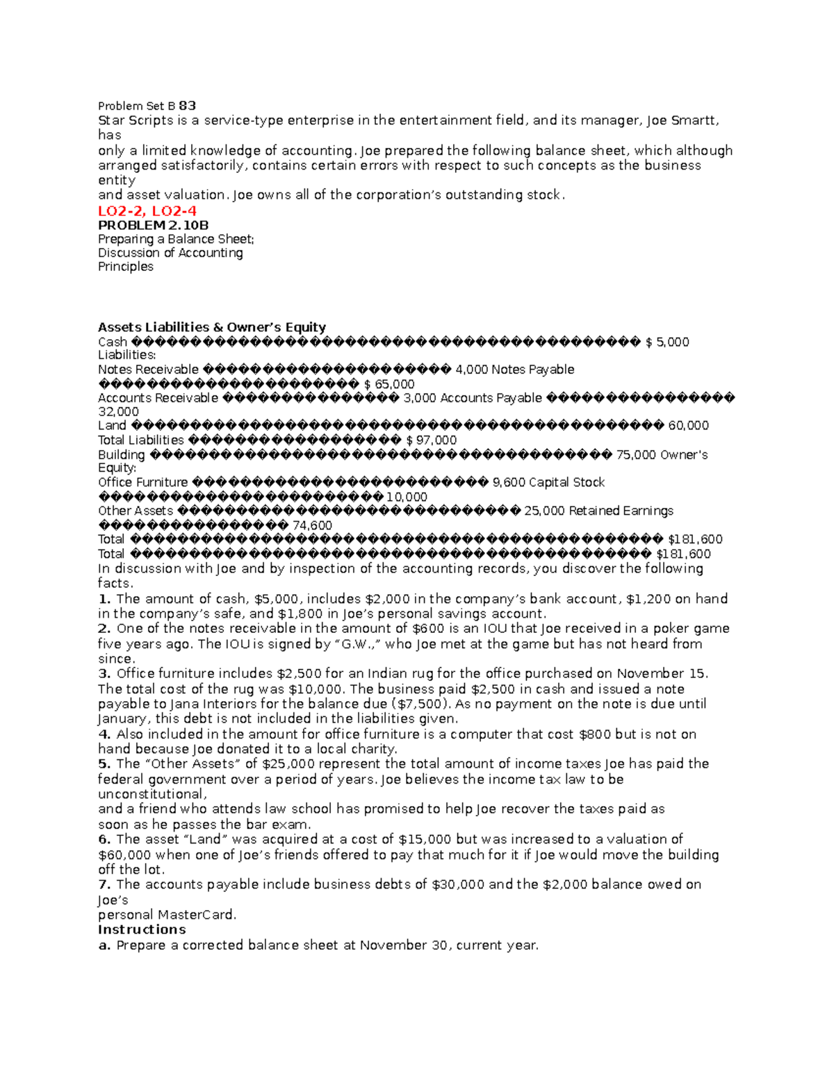 Financial and Managerial Accounting worksheet - Problem Set B 83 Star ...