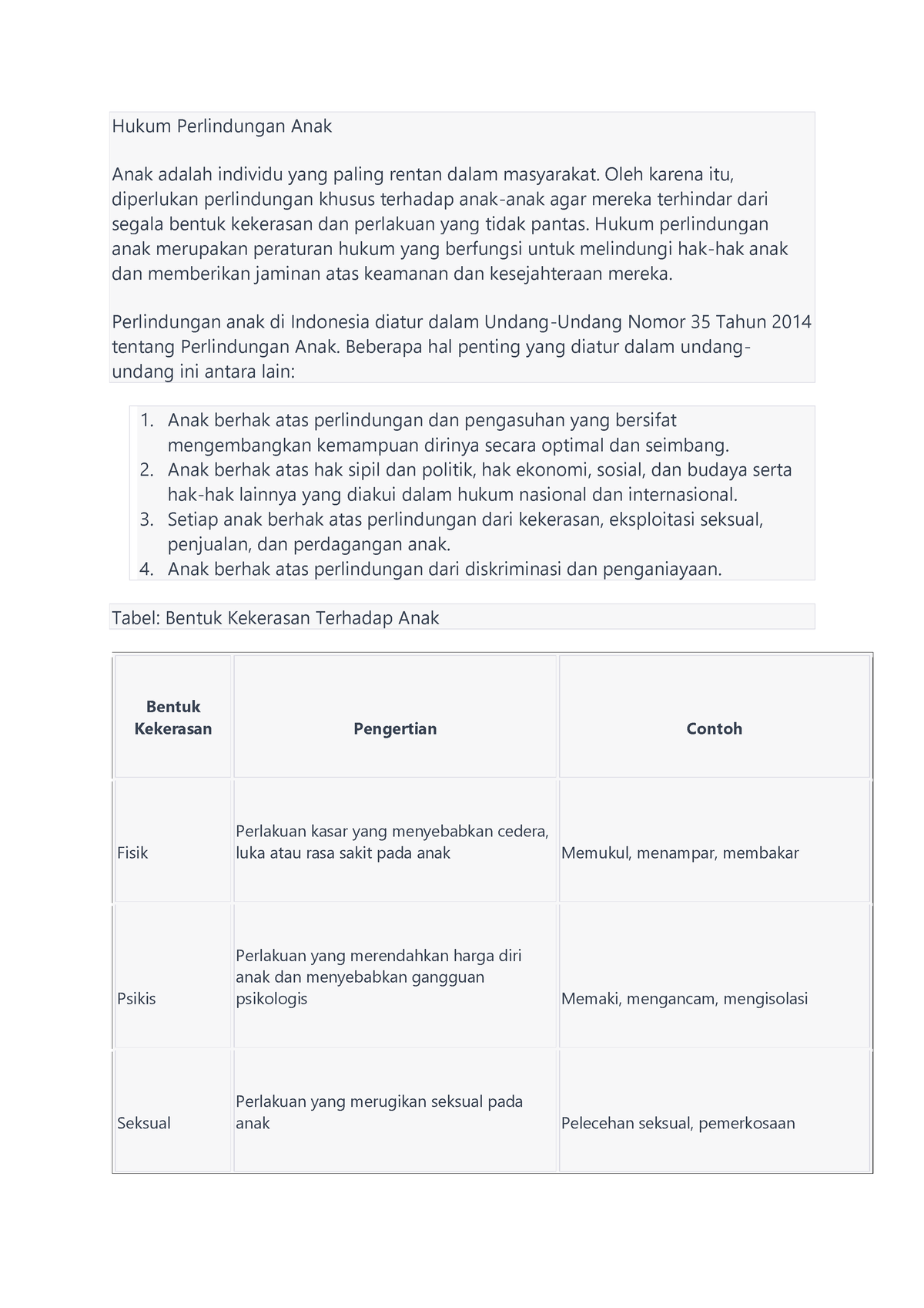 Hukum Perlindungan Anak - Oleh Karena Itu, Diperlukan Perlindungan ...