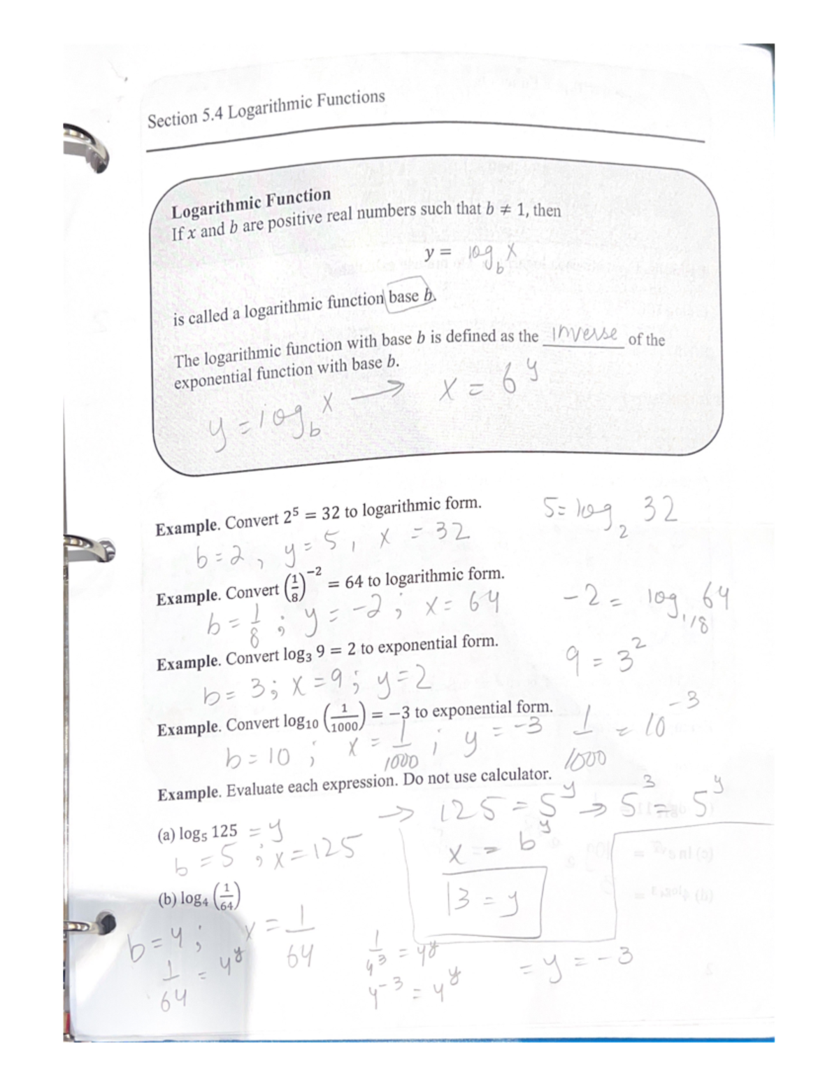 Logarithmic Functions - MATH 2417 - Studocu