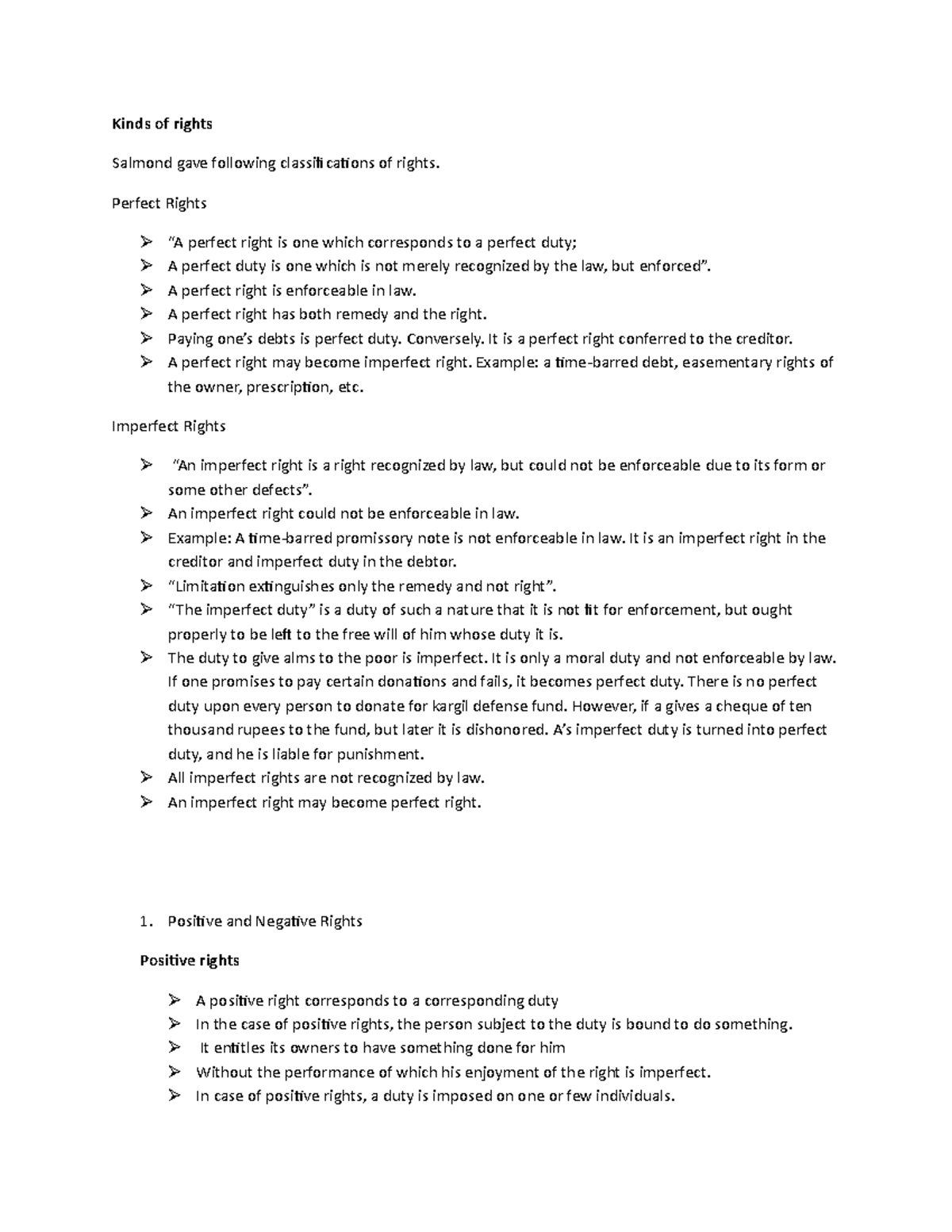 15. kinds of legal right Kinds of rights Salmond gave following classifications of rights