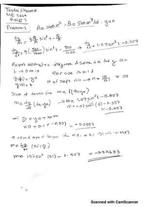 Assignment 6 - hw help - ME/ESE 3060: Numerical Methods for Engineers ...