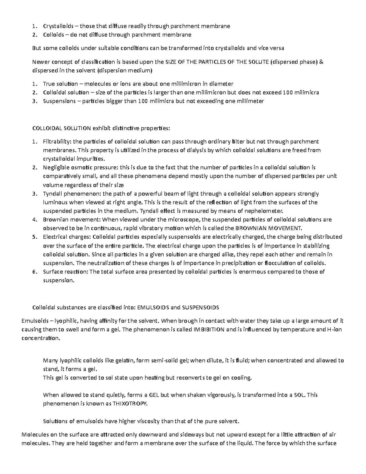 251971384 Biochemistry Lab Notes - Crystalloids – those that diffuse ...