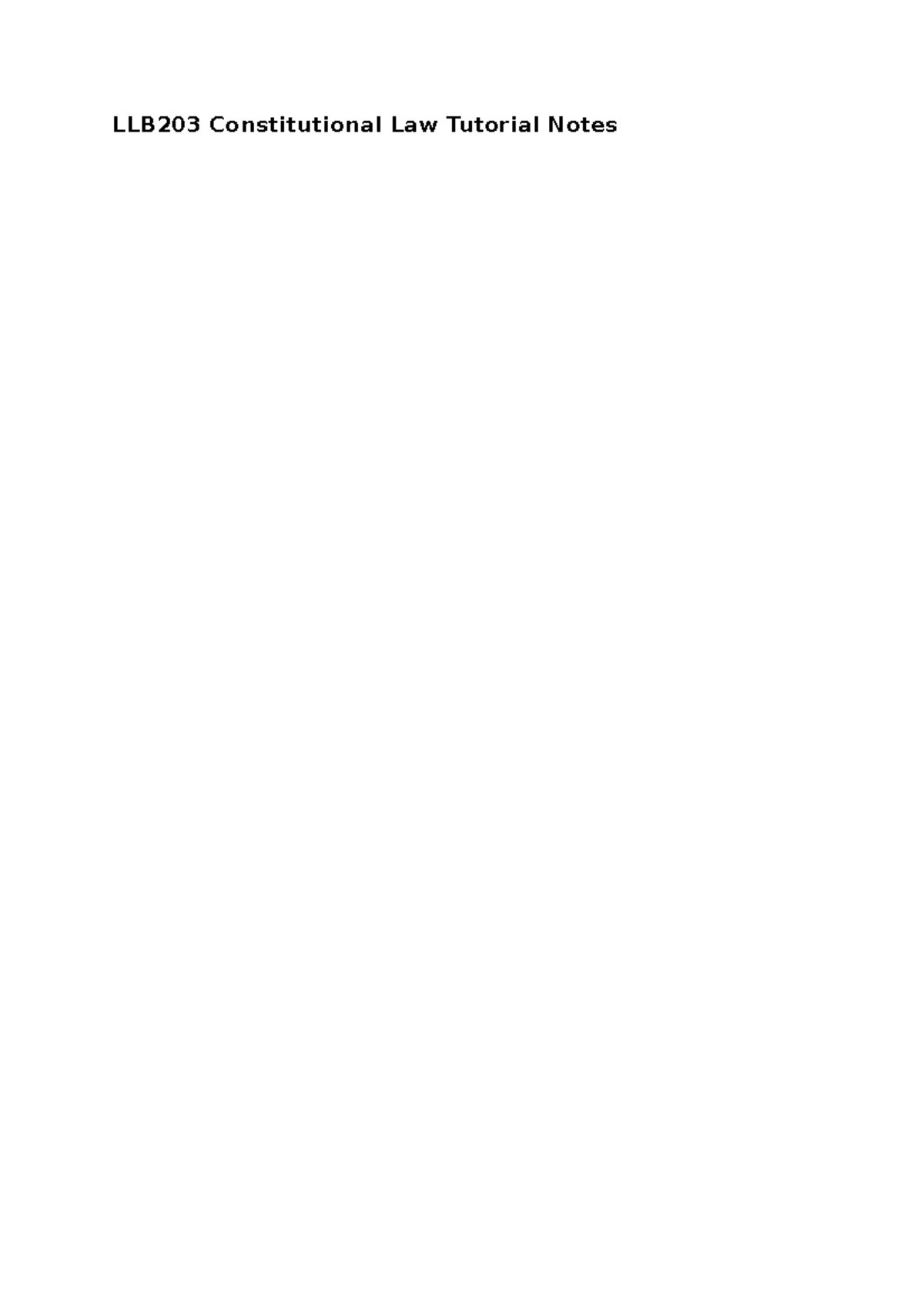 LLB203 Constitutional Law Tutorial Notes - Aboriginal recognition in ...