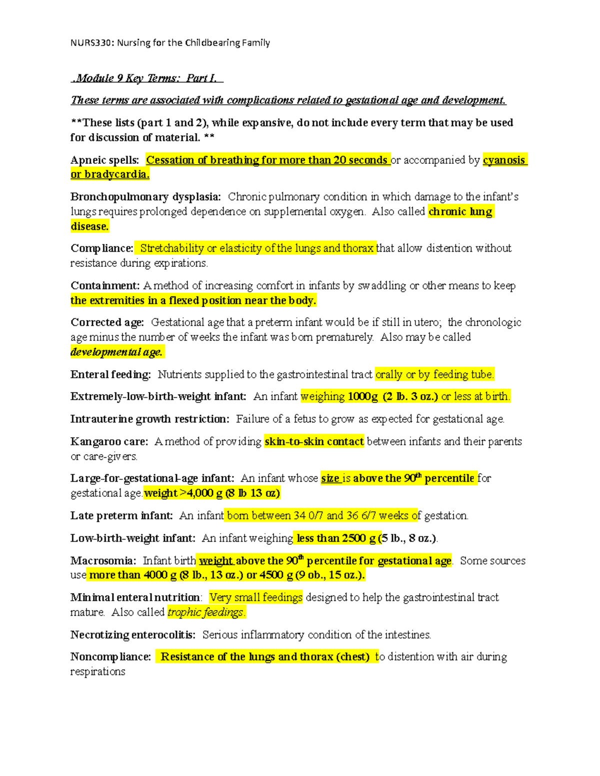 Module+9+Key+Terms - For studying - NURS330: Nursing for the ...