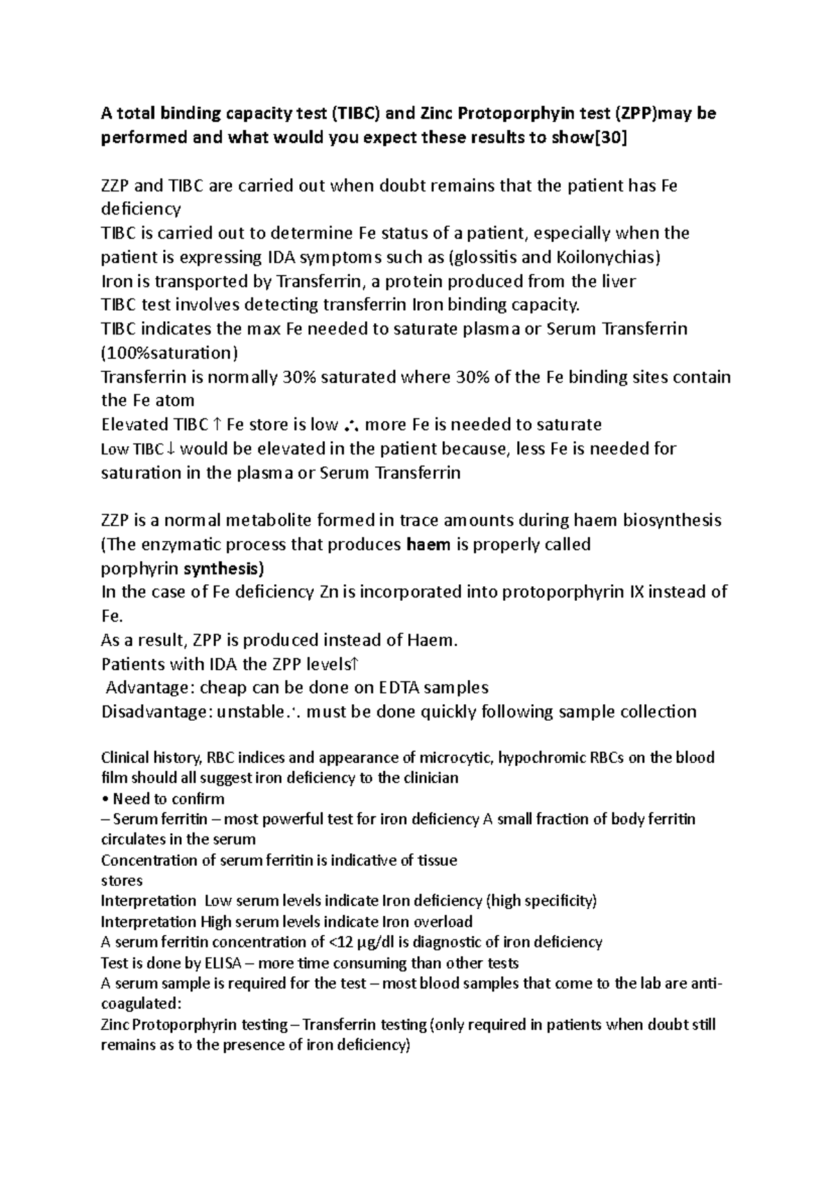 ZPP TIBC Elisa IDA lab inv template plan answer A total binding