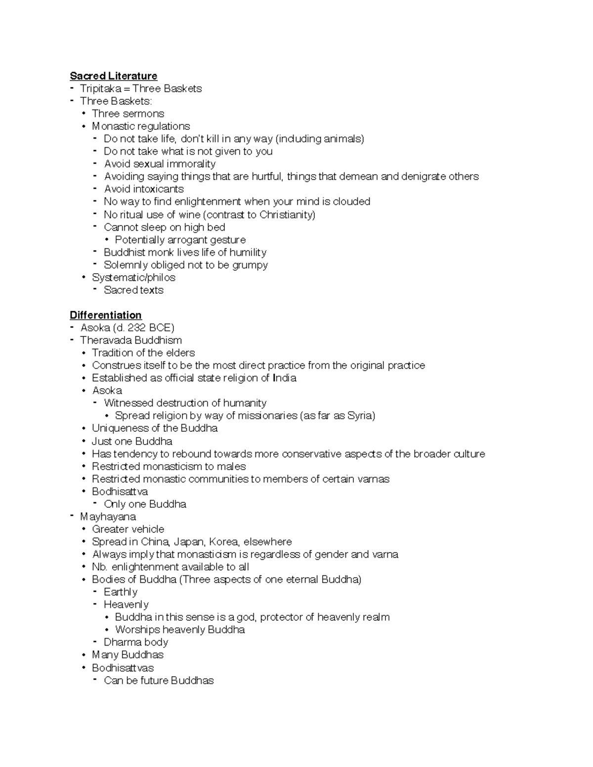 11:9 Lecture Notes - REL 1003 - Sacred Literature- Tripitaka = Three ...