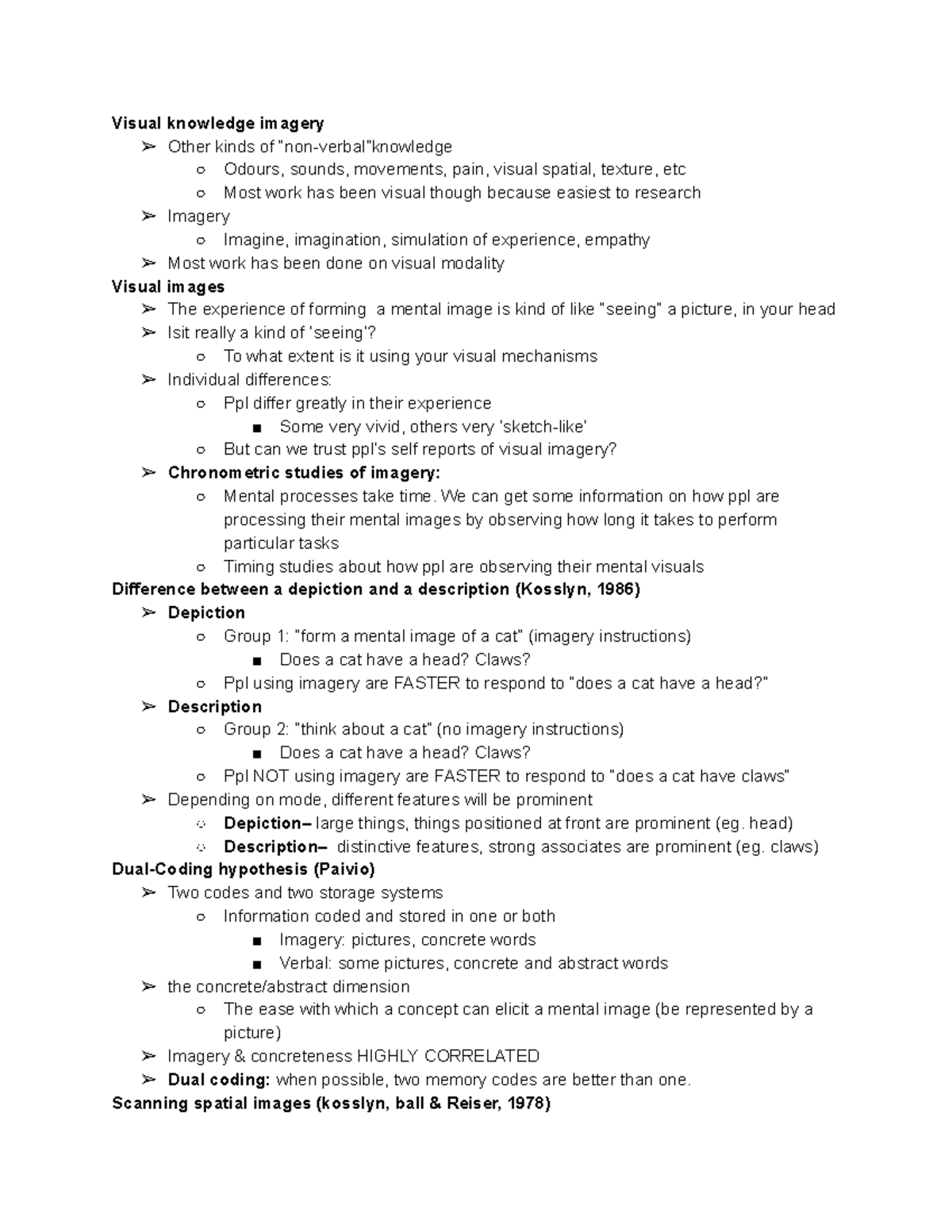 Visual Knowledge lecture notes - Visual knowledge imagery Other kinds ...