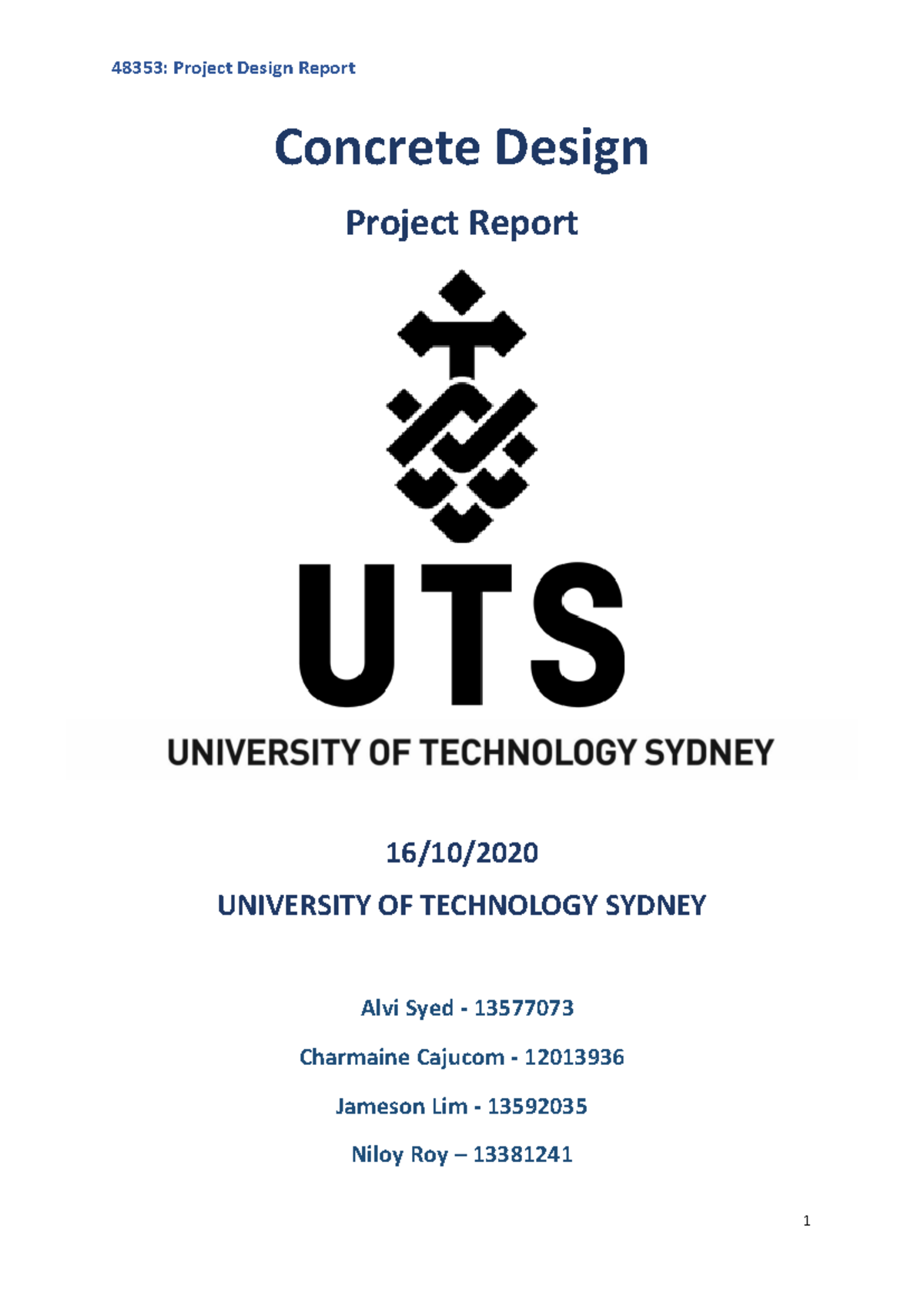 Project-Assignment for concrete design - Concrete Design Project Report ...