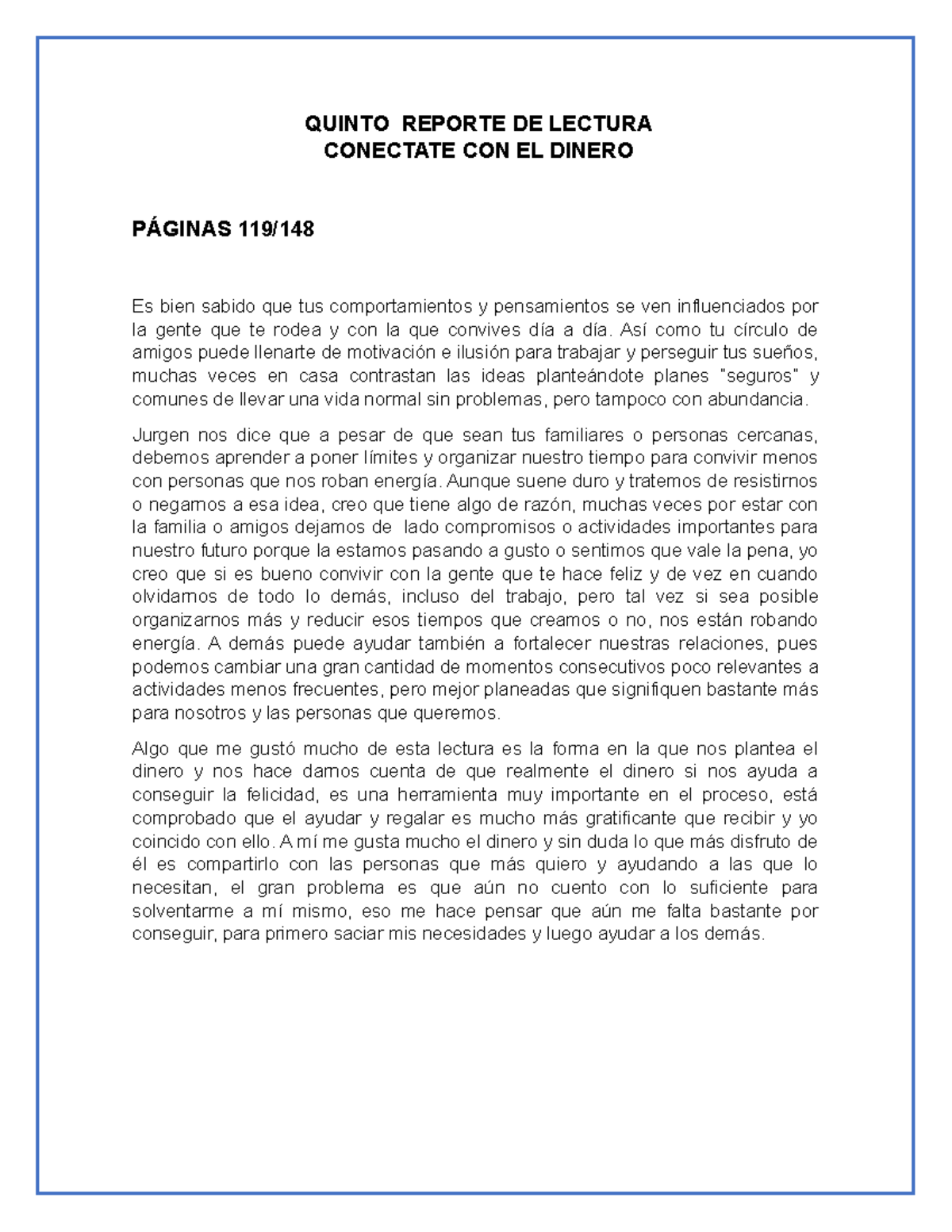 Conectate 5 - Ensayo del libro conéctate capitulo 5 - QUINTO REPORTE DE ...