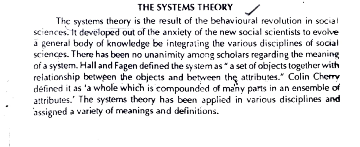 Morton Kaplan's Six system approach or System theory in INP - THE ...