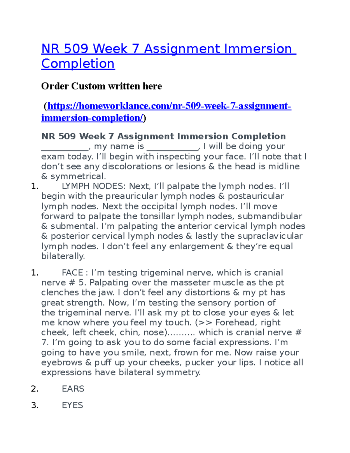 NR 509 Week 7 Assignment Immersion Completion - NR 509 Week 7 ...