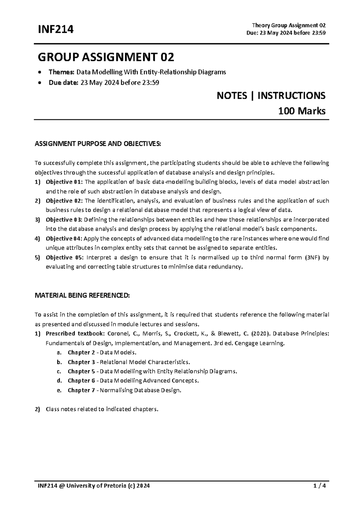 Theory Assignment 2 Final - INF Due: 23 May 2024 before 23: GROUP ...