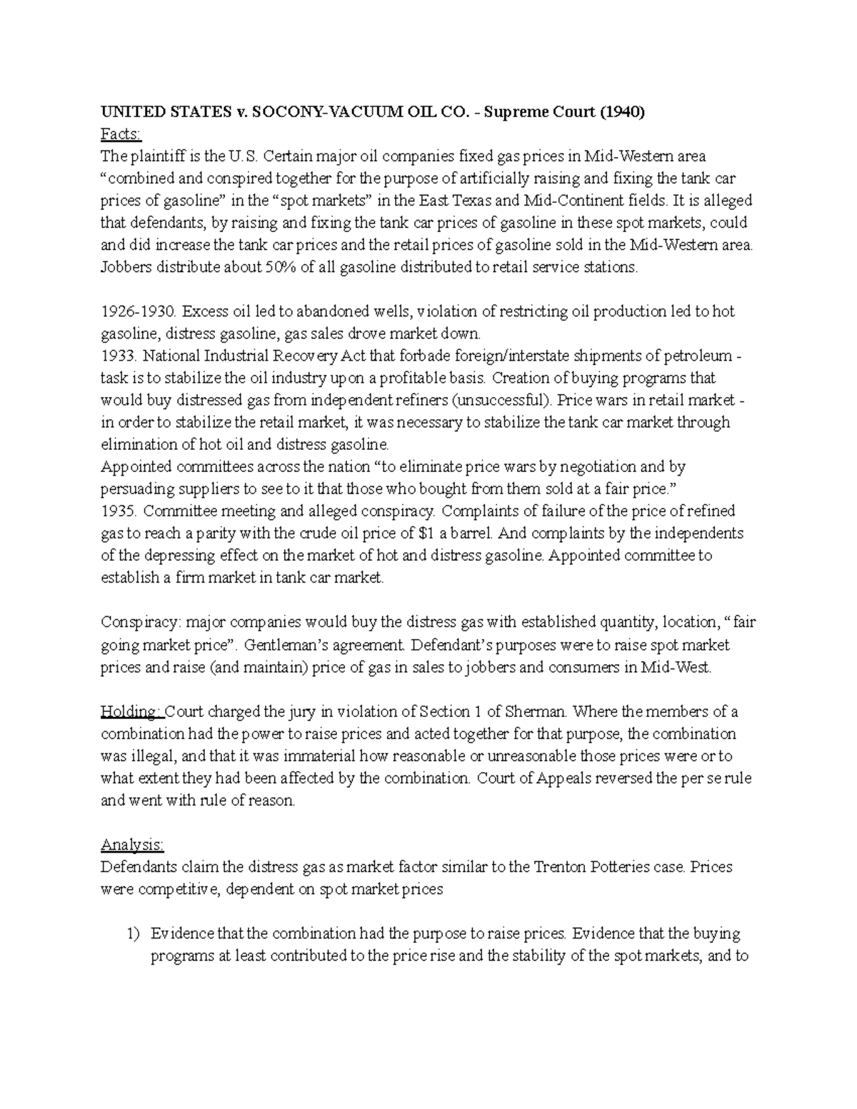 ECON 4200 Briefs - UNITED STATES v. SOCONY-VACUUM OIL CO. - Supreme ...