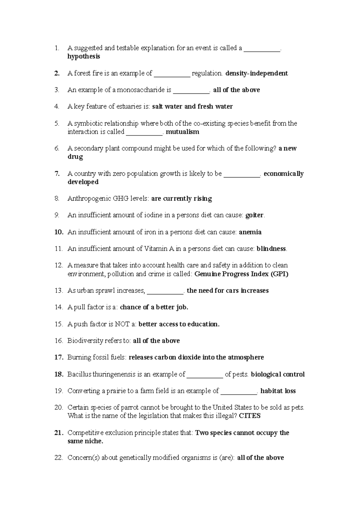 Quizzes - helpful - A suggested and testable explanation for an event ...