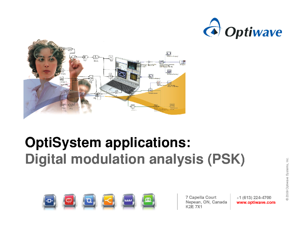 Opti System Applications Electrical Digitial Mod PSK - 7 Capella Court ...