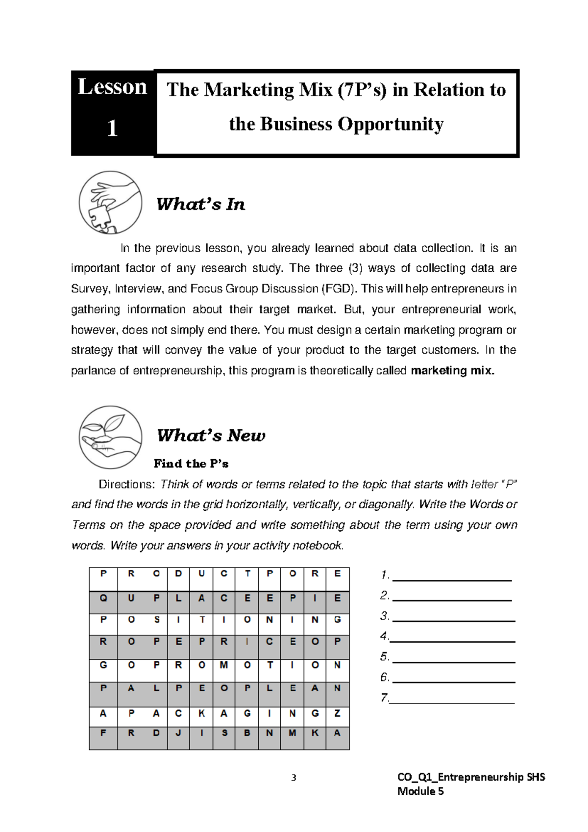 7Ps of Marketing Mix and Branding - 3 CO_Q 1 _Entrepreneurship SHS What ...