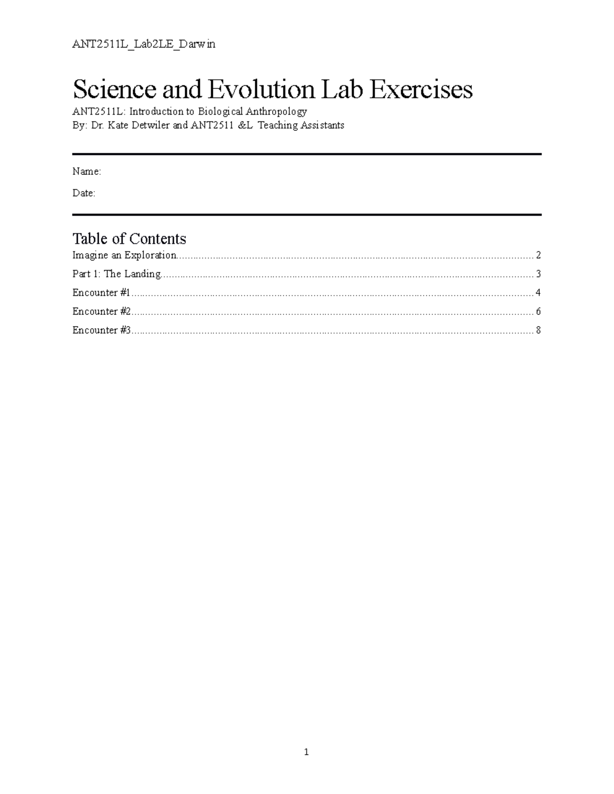 Lab2 Exercises-1 - Homework - Science And Evolution Lab Exercises ...