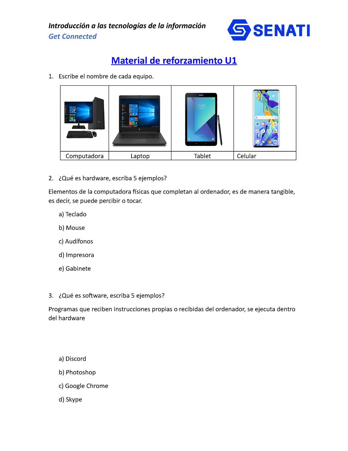 Material De Reforzamiento U1 Senati - Get Connected Material De ...