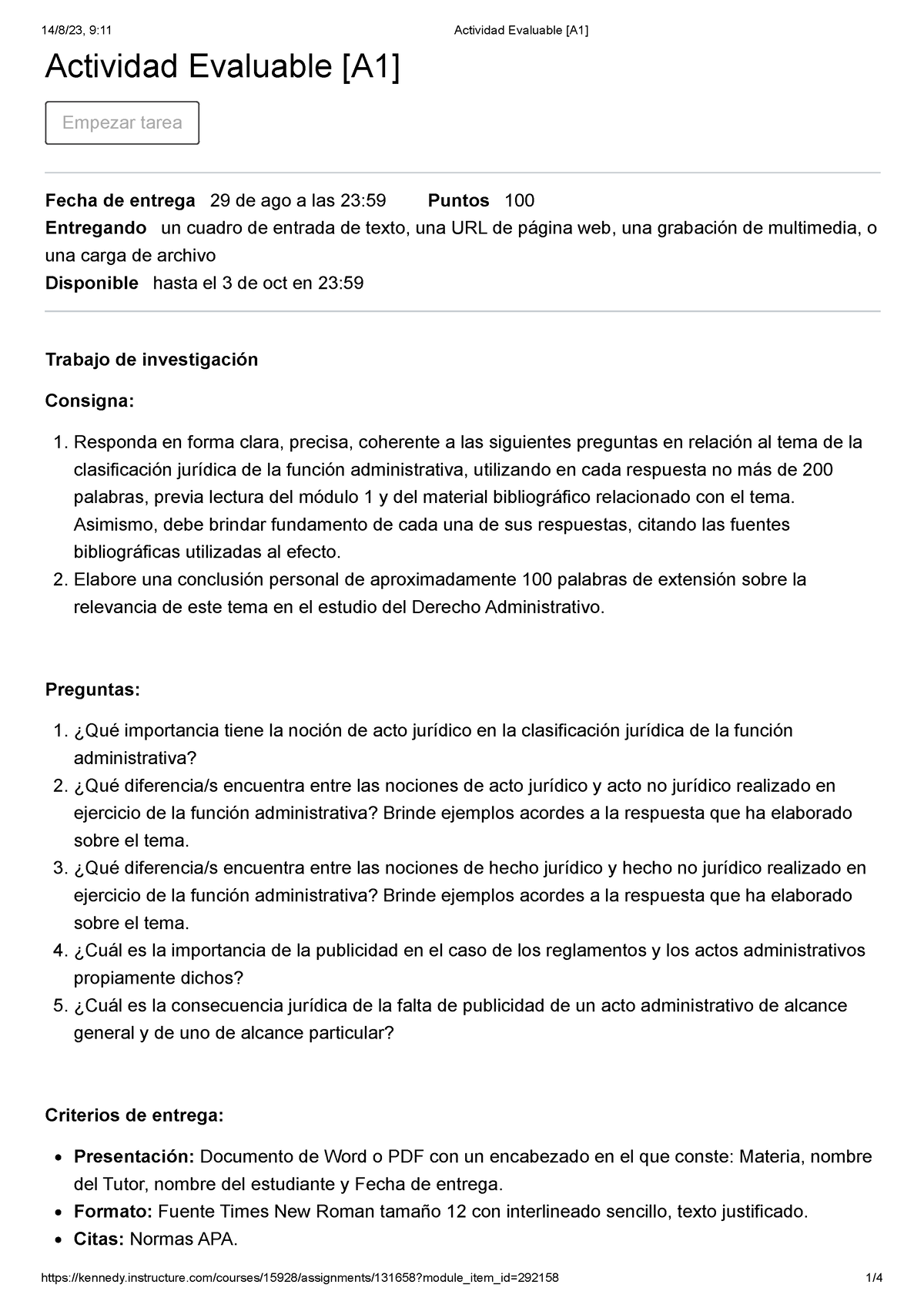 Actividad Evaluable [A1] - Actividad Evaluable [A1] Fecha De Entrega 29 ...