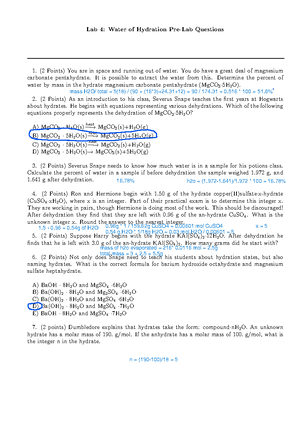 Lab+3+Pre Lab - pre lab - Lab 3: Paper Chromatography Pre-Lab Questions ...